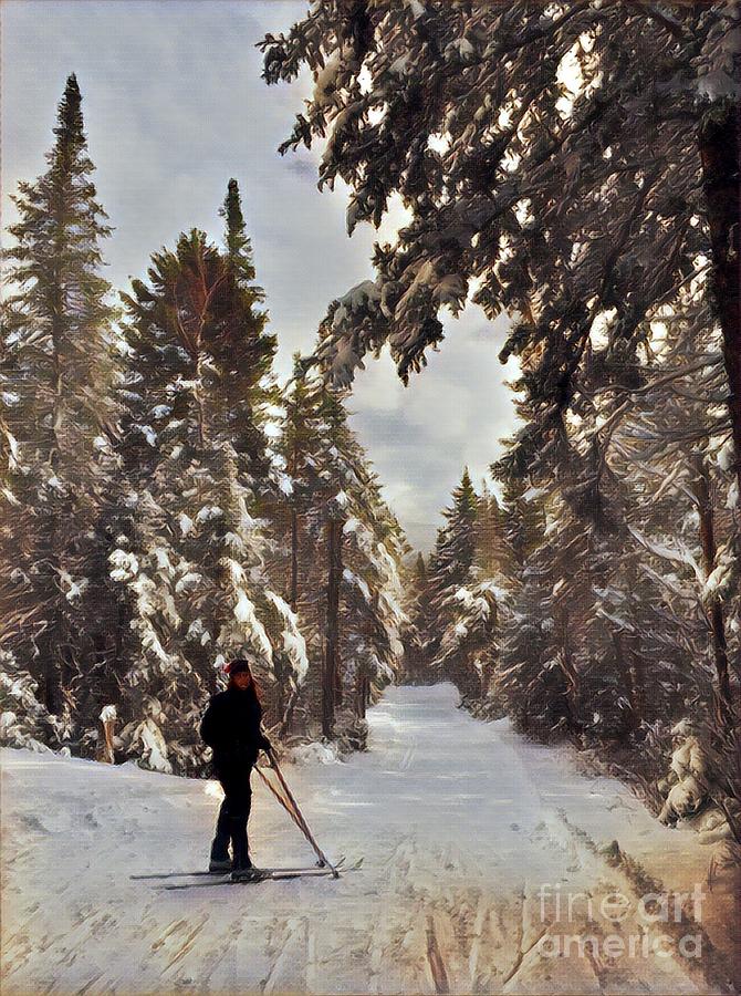 Cross-country Skier Digital Art by David Rucker