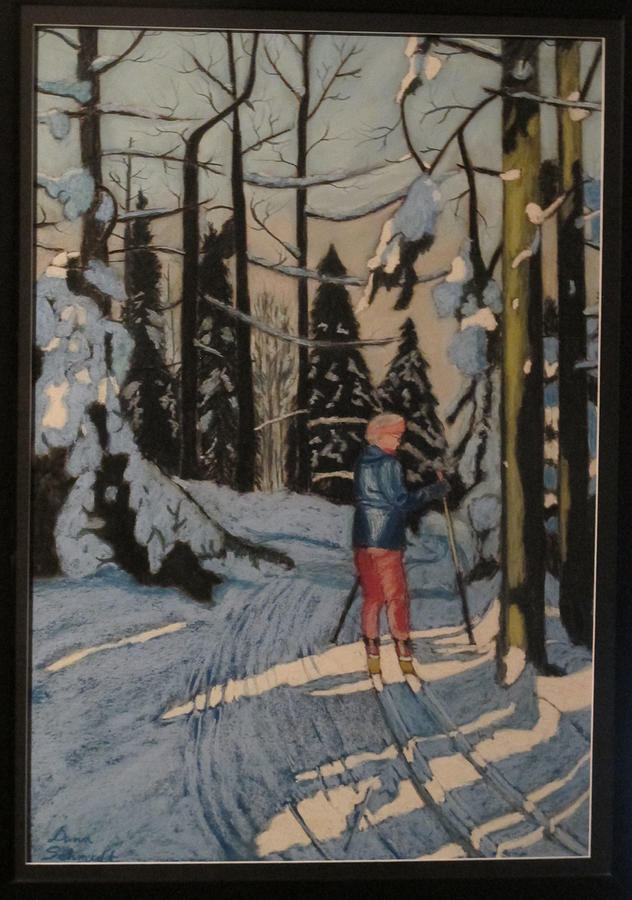 Cross Country Painting - Cross Country Skiing in Upstate NY by Dana Schmidt