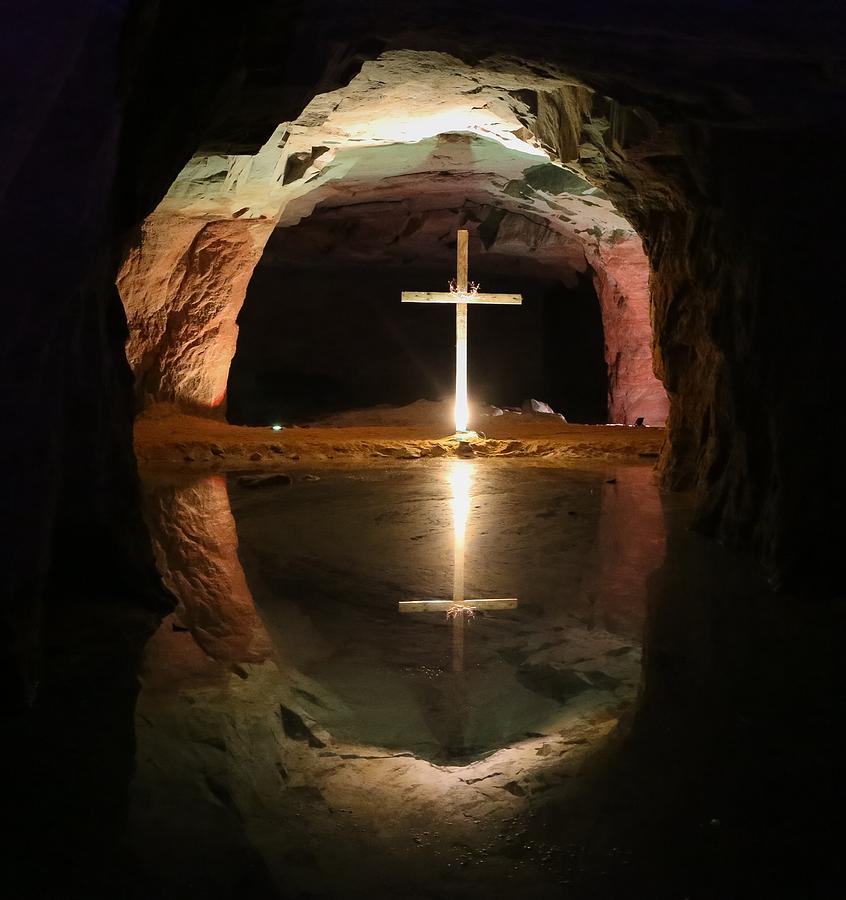 Cross in a Cave Photograph by Kevin Craft