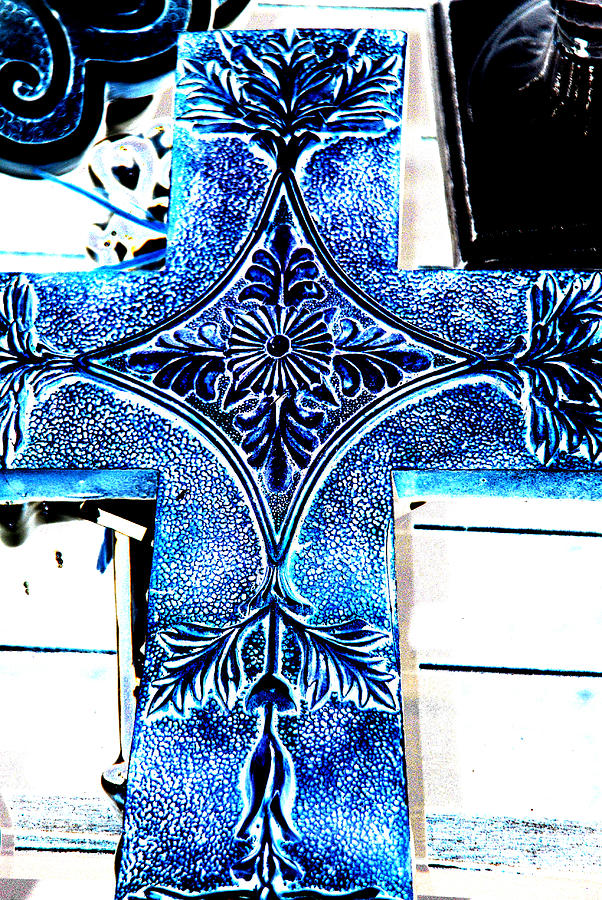 Cross in blue Photograph by Susanne Van Hulst