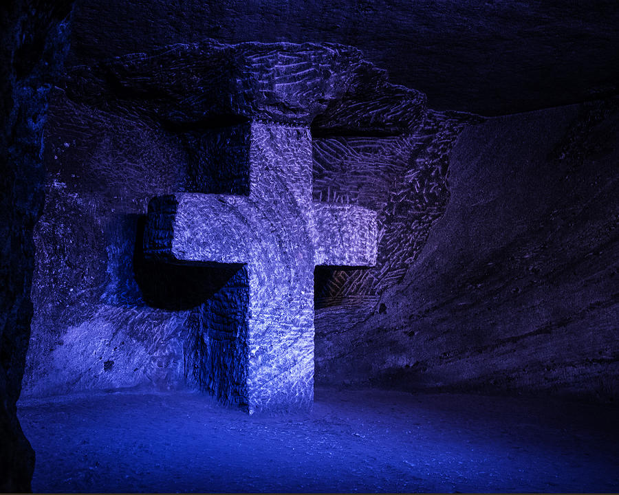 Cross In Salt Cathedral Photograph by Nichon Thorstrom