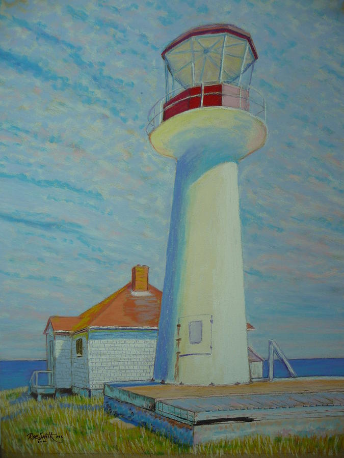 Cross Island Lighthouse Pastel by Rae  Smith PSC