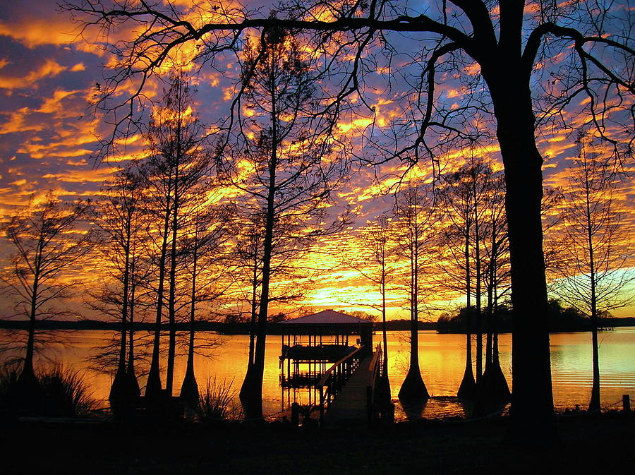 Cross Lake sunset Photograph by Alan Metzger