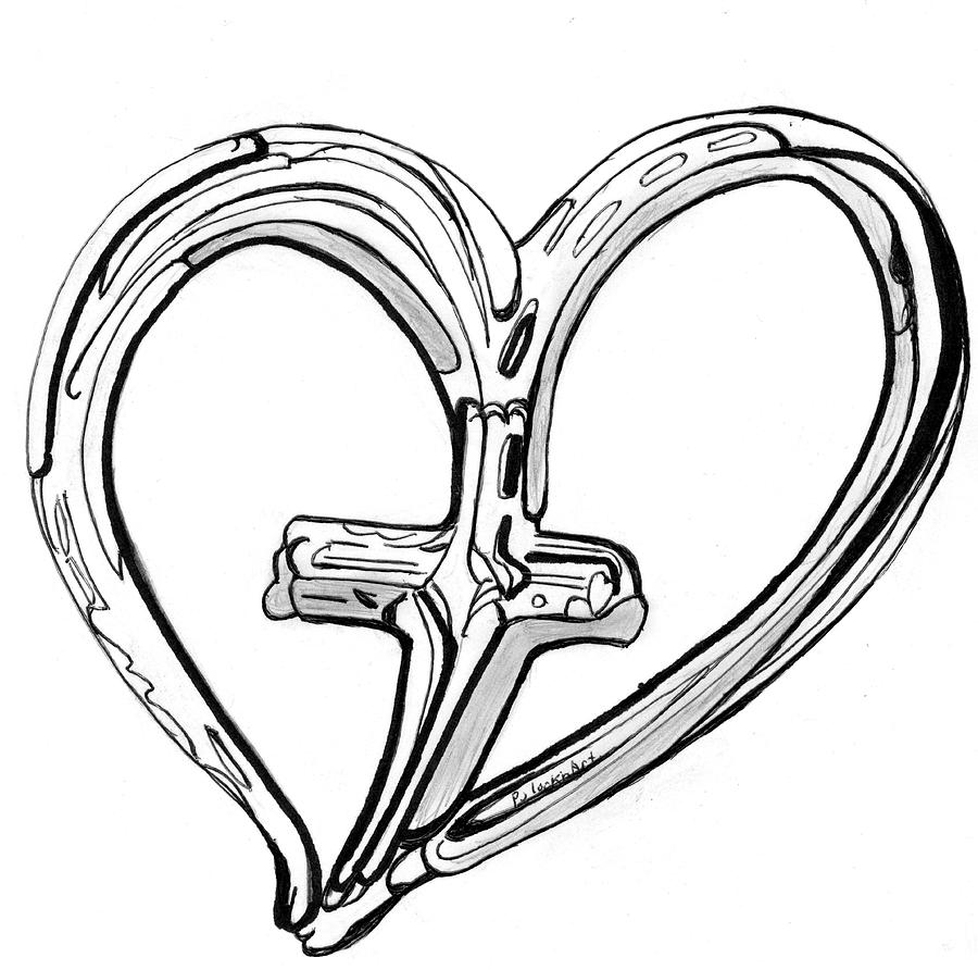 Drawings Of Crosses And Hearts