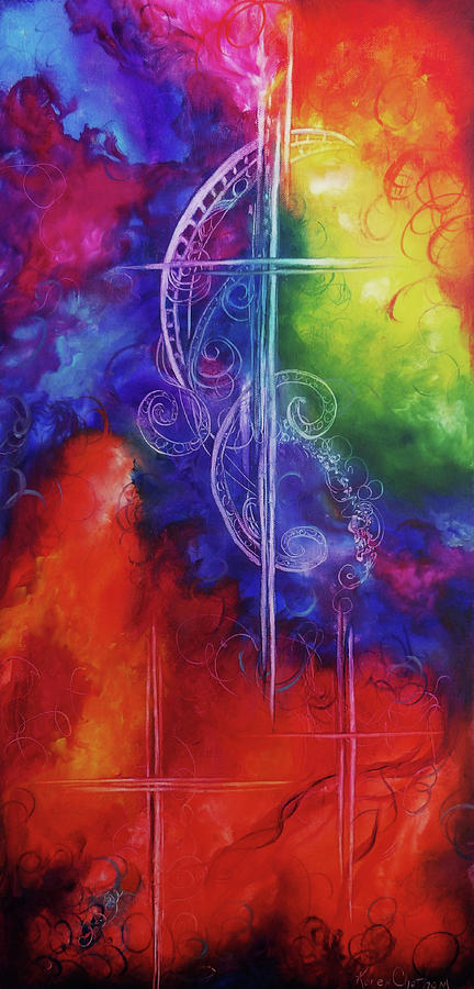 Cross of  Promise Painting by Karen Kennedy Chatham