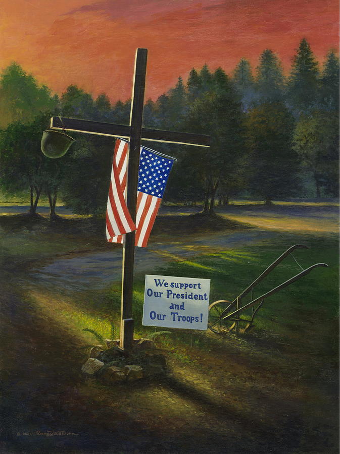 Cross of Remembrance Painting by Randy Welborn