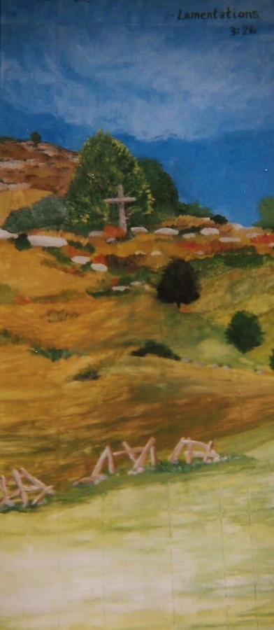 Cross On A Hillside Painting