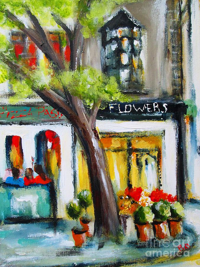 Painting Of Cross Street Galway City Ireland Painting by Mary Cahalan Lee - aka PIXI
