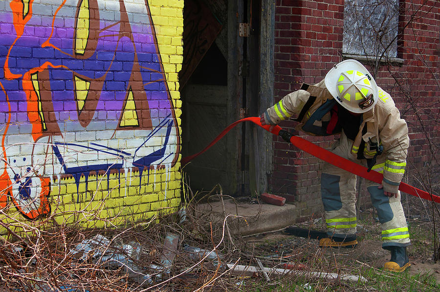 Firefighter Photograph - Cross to Bear by Erin Thomas Firefighter Photograph - Cross to Bear by Erin Thomas