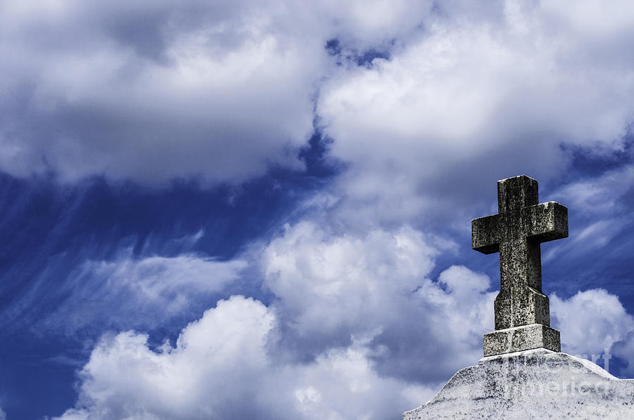 Cross With Sky Backdrop Photograph by Frances Ann Hattier