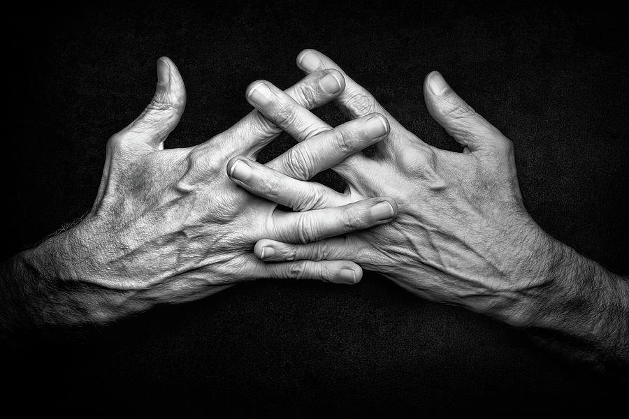 Crossed Man's Hands With Crossed Fingers Photograph By Alain De Maximy 