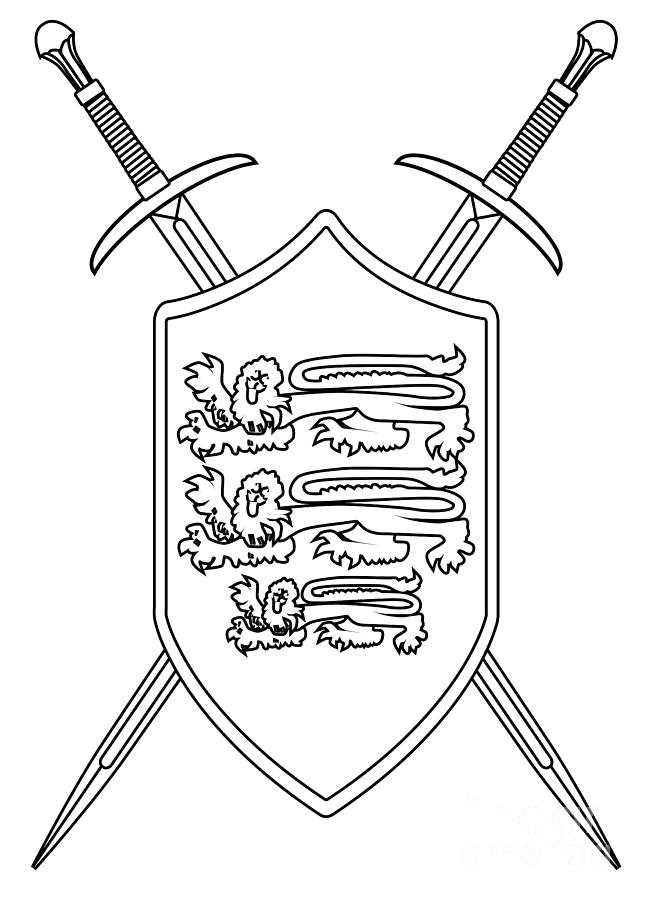 crossed swords and shield outline