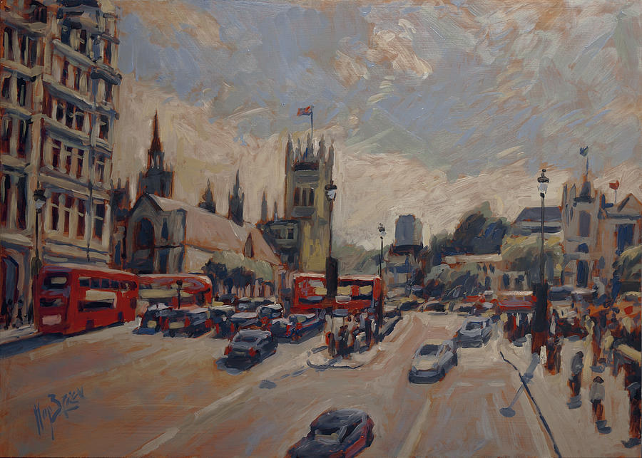 Crossing at Westminster Painting by Nop Briex