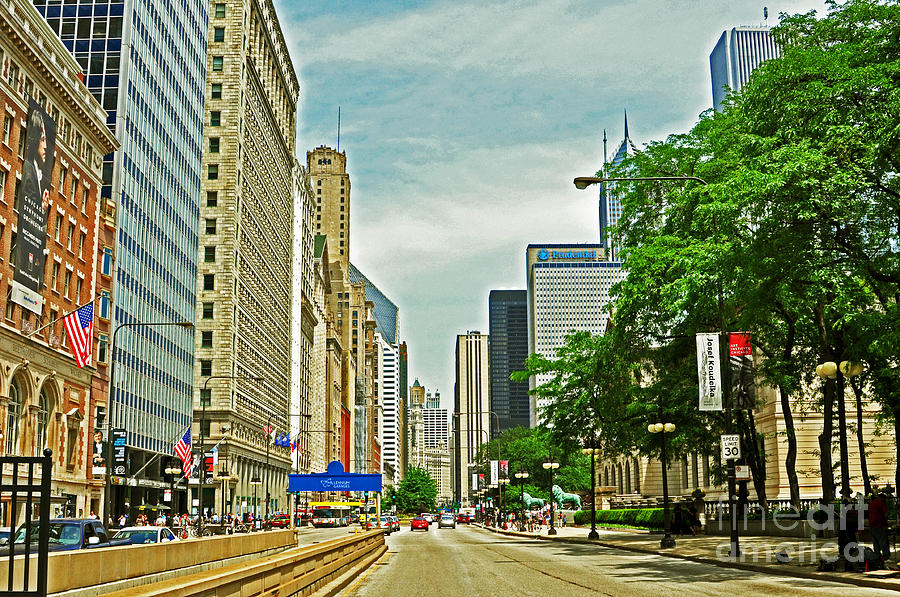 Crossing Chicagos South Michigan Avenue Photograph by Lydia Holly