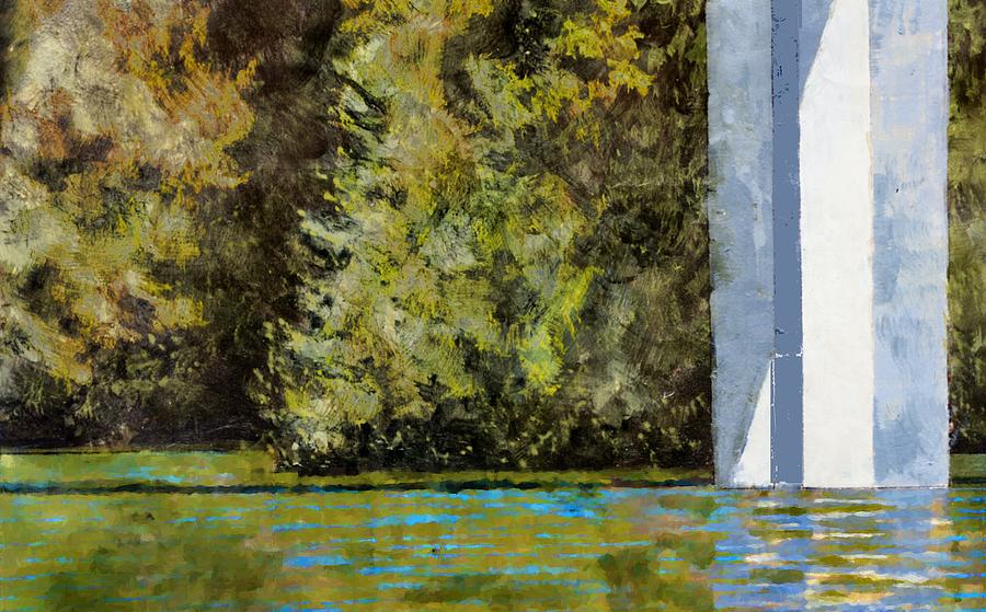 Aquatic Landscape Painting - Crossing Lake Mendocino  by Melvin Pierre
