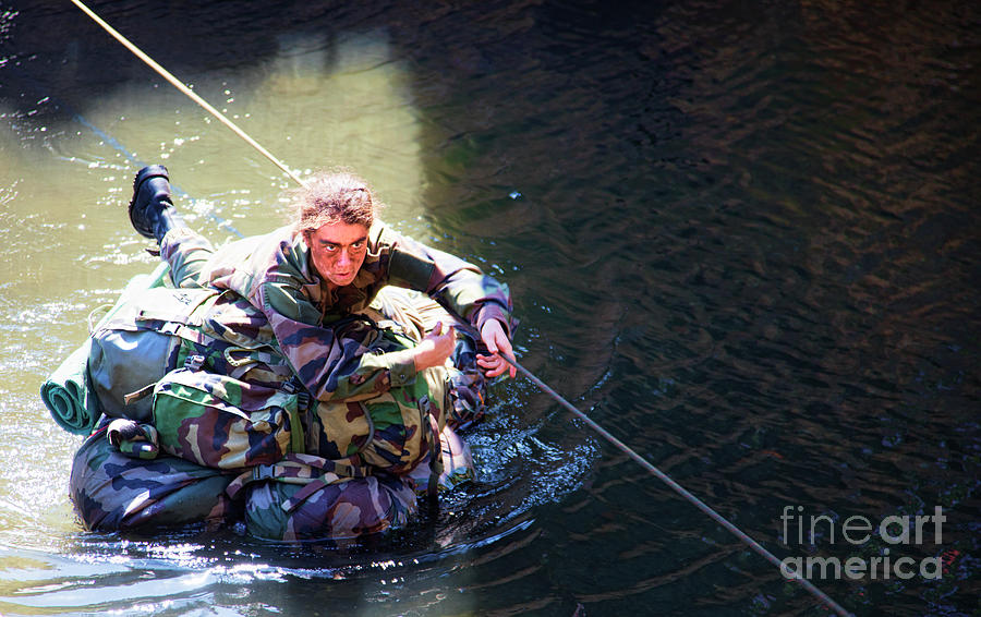 Crossing River Collioure Military Exercise  Photograph by Chuck Kuhn