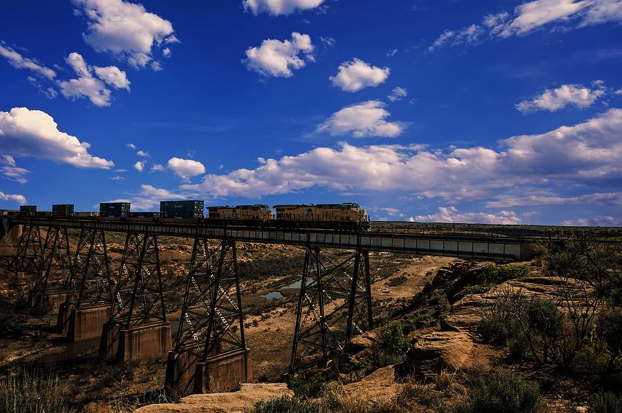 Train Photograph - Crossing the Canadian River by Ken Smith