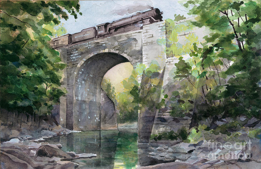 Crossing the Gorge Painting by Steve Hamlin