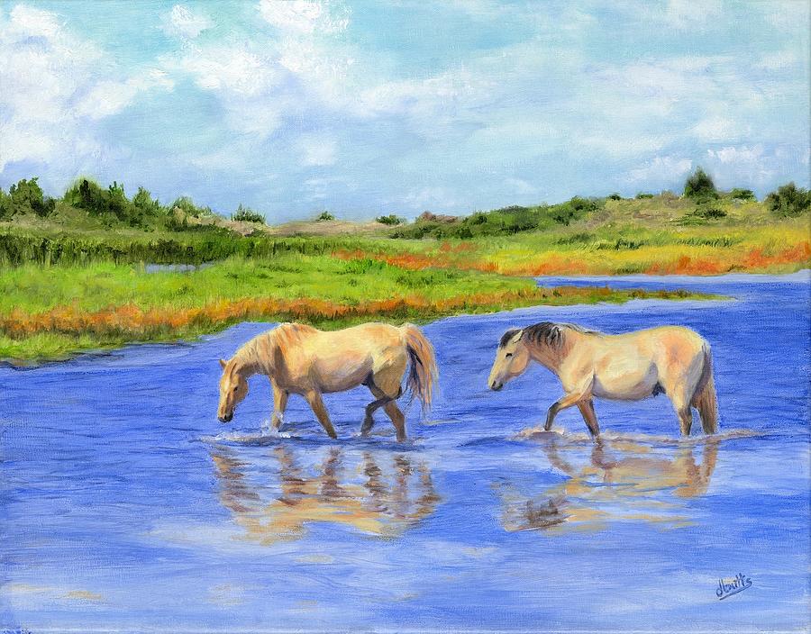 Crossing the Marsh Painting by Deborah Butts