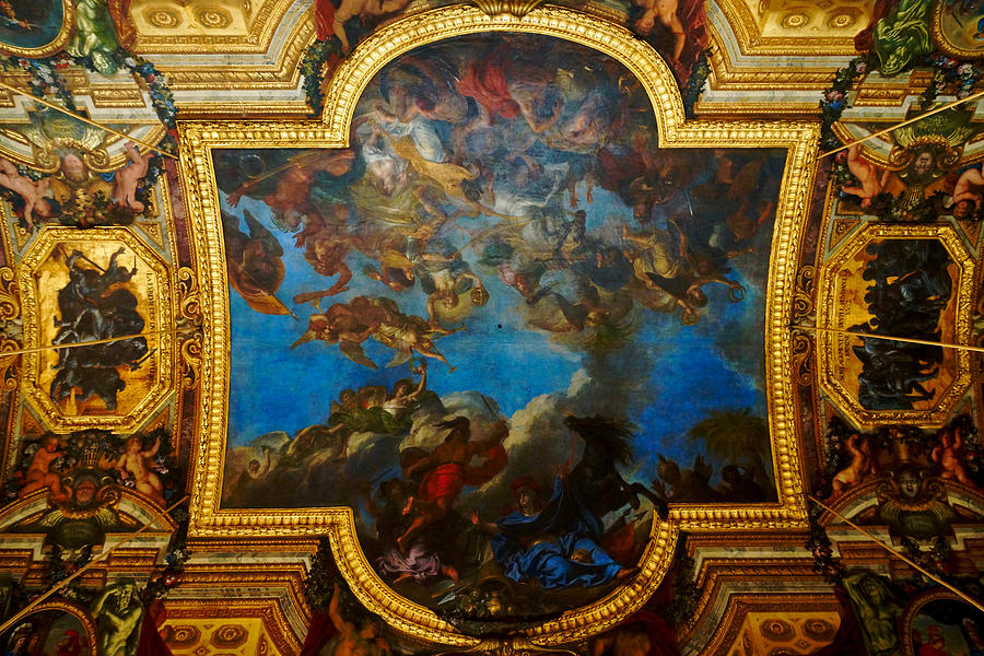 Crossing The Rhine In The Presence Of Enemies Paint On The Ceiling Of The Hall Of Mirrors Versaille