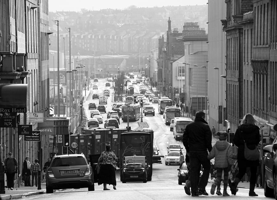Crossing the street in Aberdeen Photograph by Jolly Van der Velden