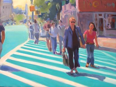 Impressionism Painting - Crossing The Street by Merle Keller