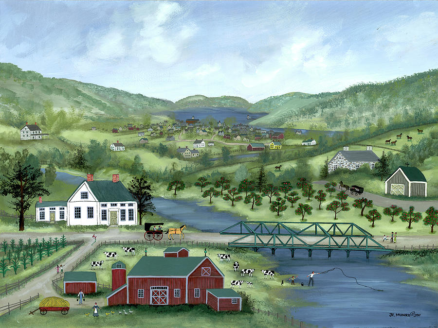 Apple Painting - Crossing the Susquehanna by Janet Munro