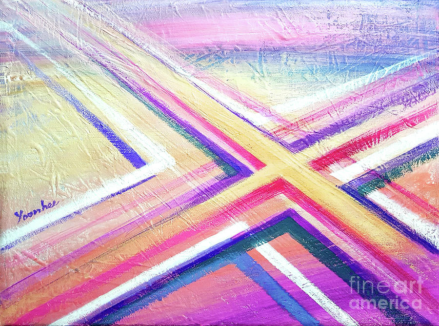 Crossroads of life - abstract Painting by Yoonhee Ko