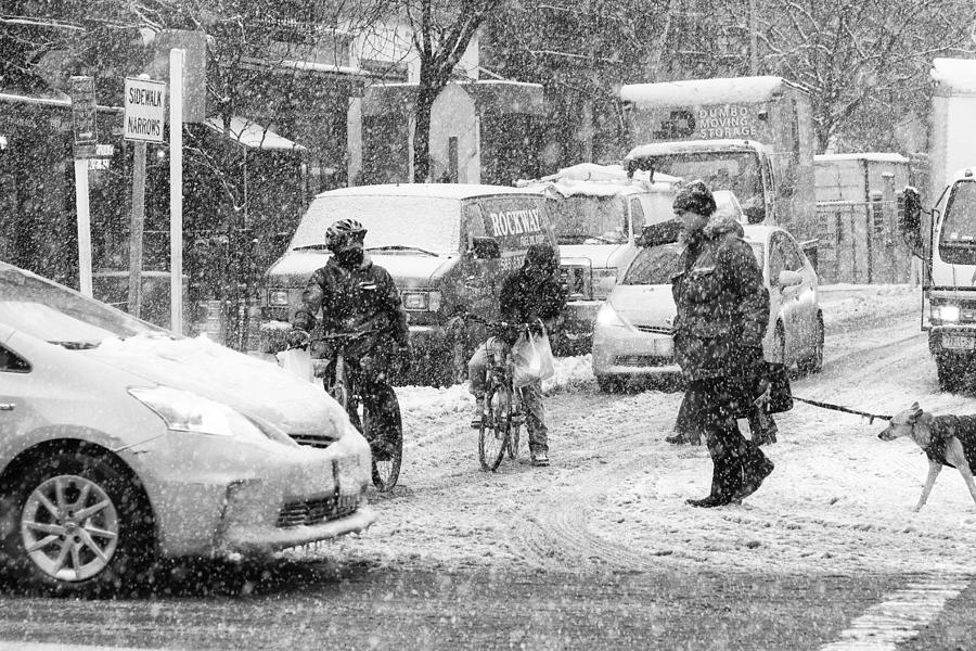 New York City Photograph - Crosswalk In Snow by Dave Beckerman