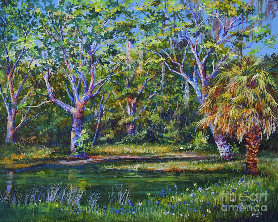 Croton Pond Painting by AnnaJo Vahle