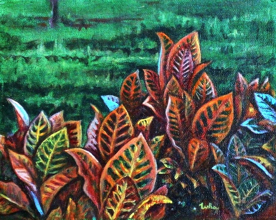 Crotons Painting - Crotons 4 by Usha Shantharam