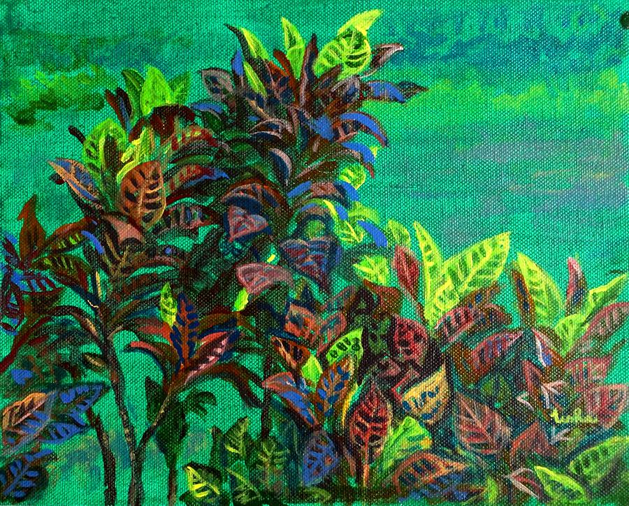 Crotons Painting - Crotons 7 by Usha Shantharam