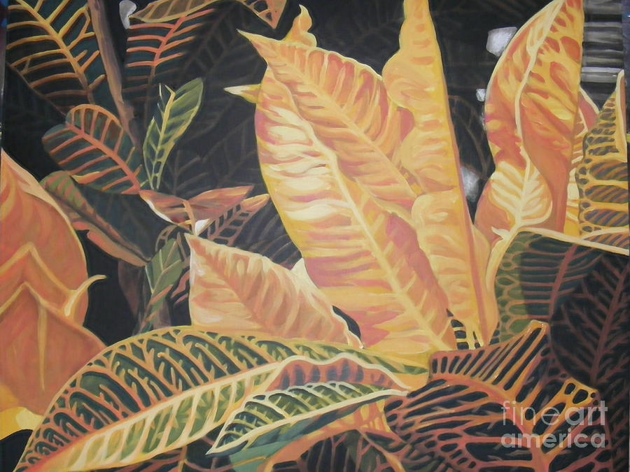 Crotons Painting by Dan Remmel