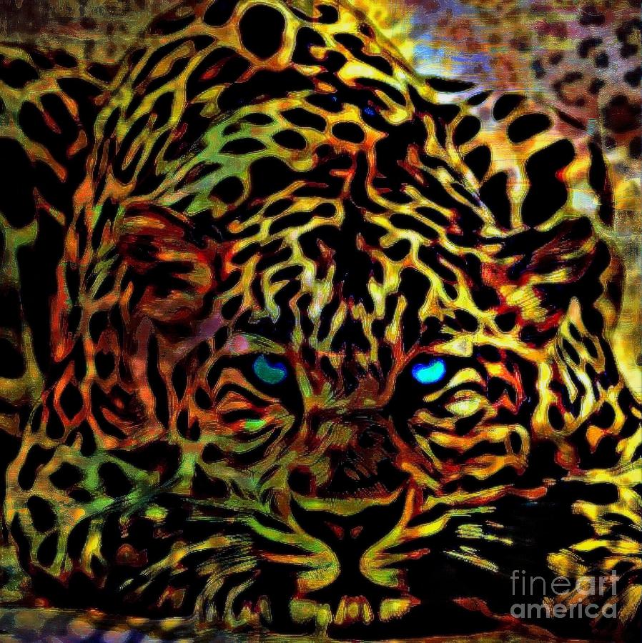 Cat Painting - Crouching Cheetah by Wbk