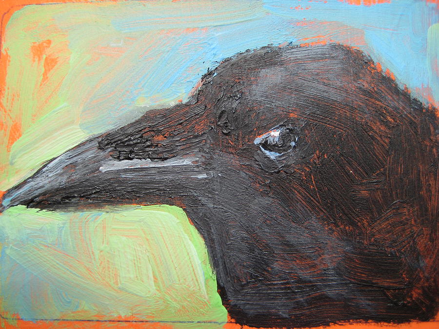 Crow Painting - CROW aceo by Susan Jenkins
