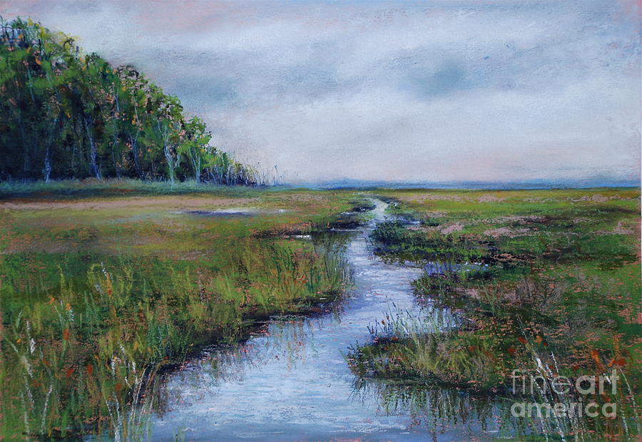 Crow Creek Marsh Pastel by Joyce Guariglia
