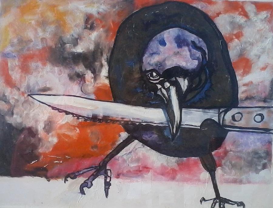 Crow Painting by Greta Gnatek Redzko