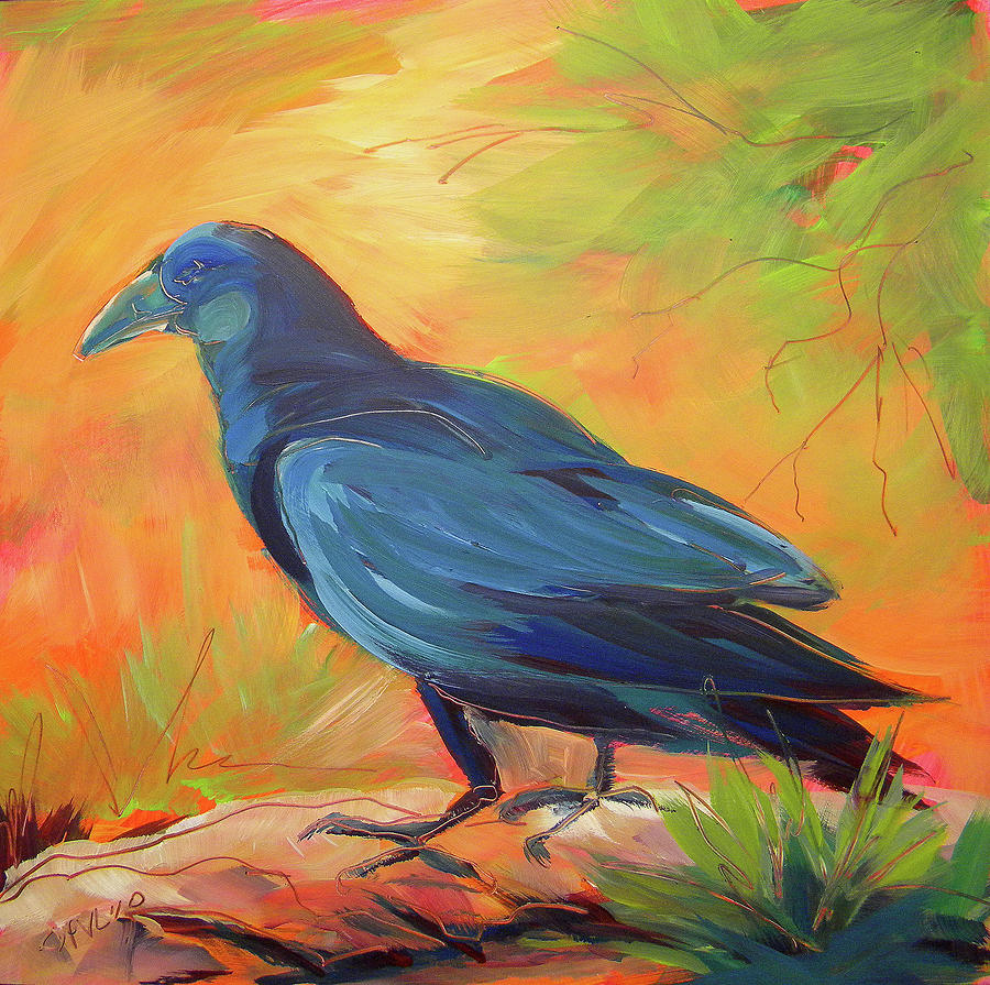 Crow In The Grass 7 Painting