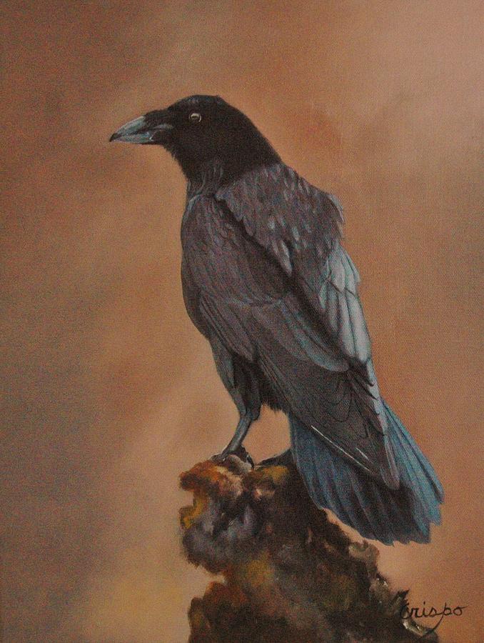 Bird Painting - Crow by Jean Yves Crispo