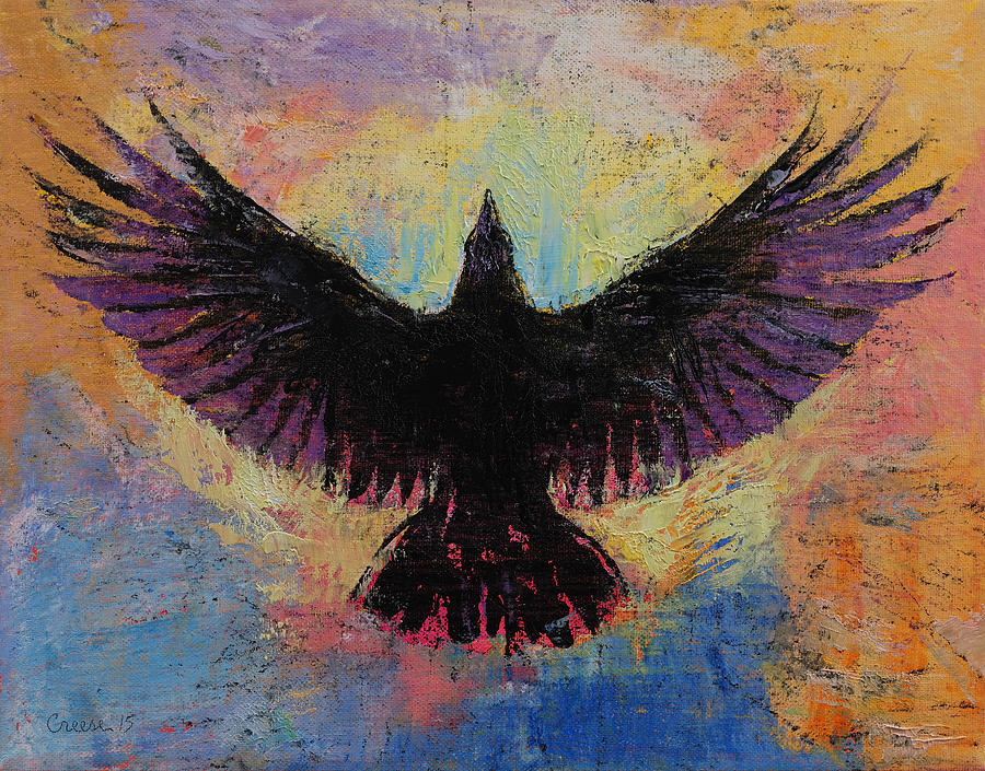 Crow Painting by Michael Creese
