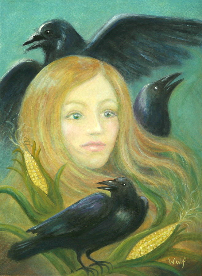 Crow Queen Painting by Bernadette Wulf