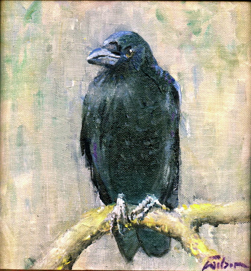 Crow Vigilant Painting by Ron Wilson - Fine Art America