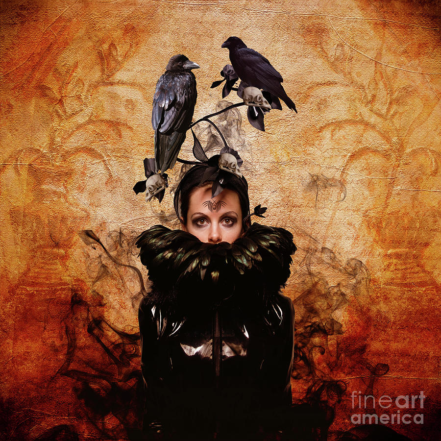 Crow Woman Digital Art By Karin Schwarzgruber Fine Art America