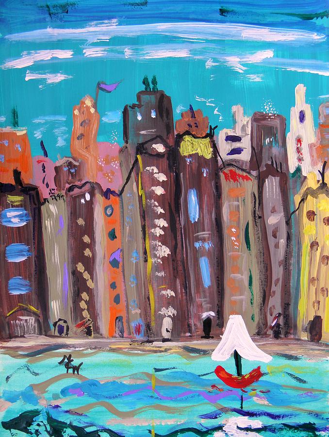 Crowded by the Sea Painting by Mary Carol Williams