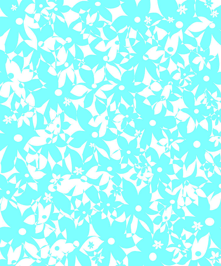 Crowded Flowers - Turquoise Digital Art by Shawna Rowe