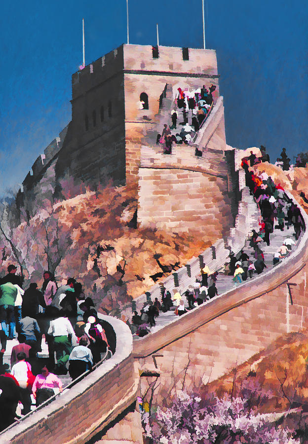 Crowded Great Wall Photograph by Dennis Cox