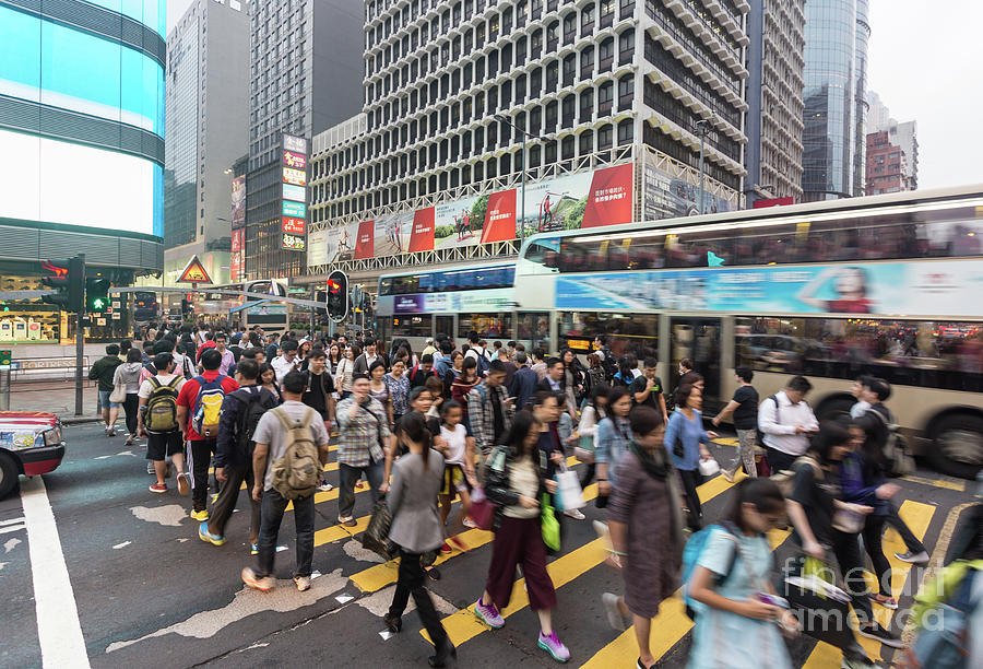 Crowded Mong Kok in HK Photograph by Didier Marti