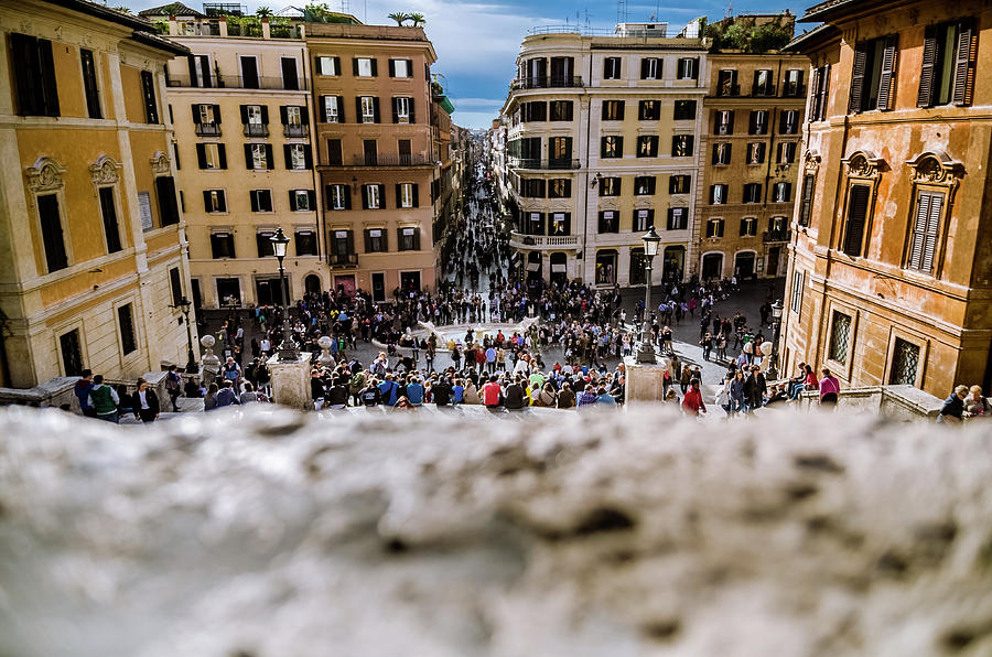 Crowded Piazza Di Spagna Rome Italy Photograph By Gerson Fuzitaki