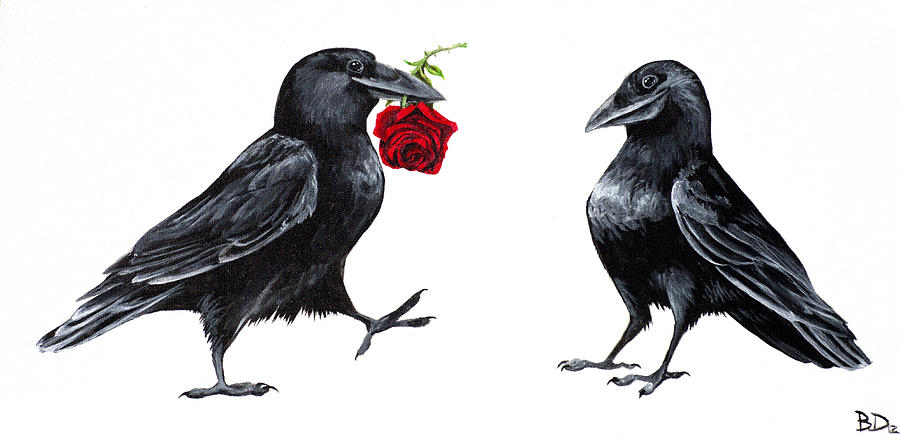 Crowmance Painting by Beth Davies