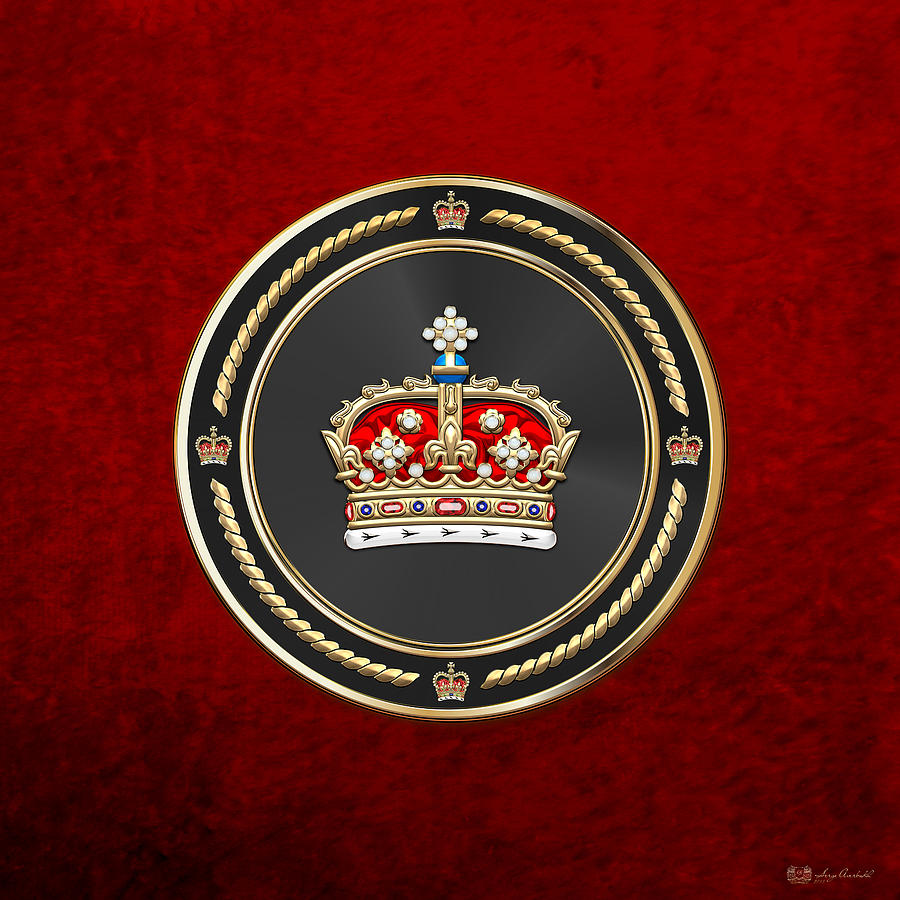 Crown of Scotland over Red Velvet Digital Art by Serge Averbukh